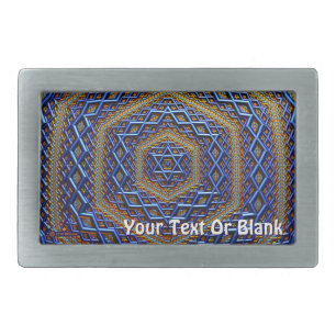 Ornate Metallic Magen David Belt Buckle