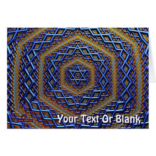 Ornate Metallic Magen David Cards (Front Horizontal)