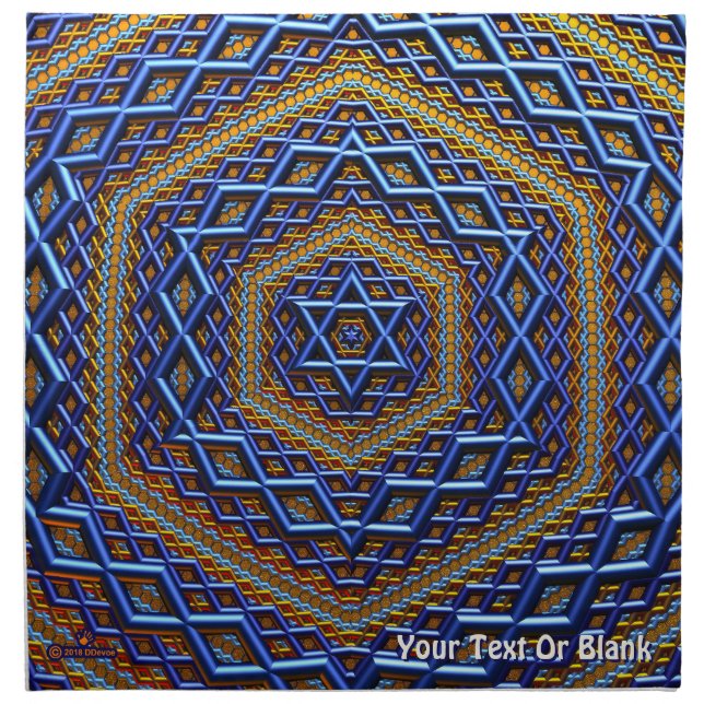 Ornate Metallic Magen David Cloth Napkin (Front)