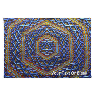 Ornate Metallic Magen David Cloth Placemat