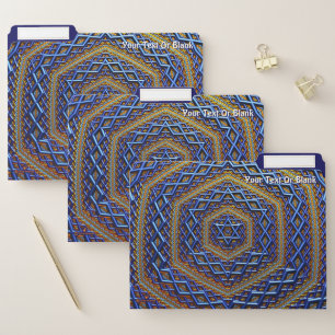 Ornate Metallic Magen David File Folder