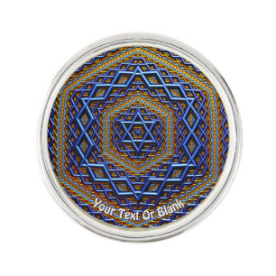 Ornate Metallic Magen David Lapel Pin