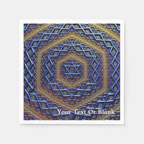 Ornate Metallic Magen David Napkins