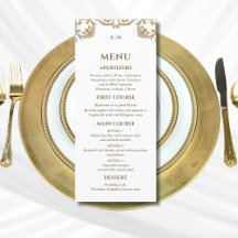 Ornate Monogram Baroque Wedding Menu