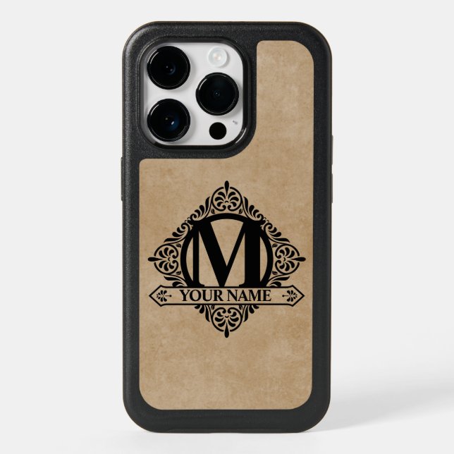 Ornate Monogram Design OtterBox iPhone Case (Back)