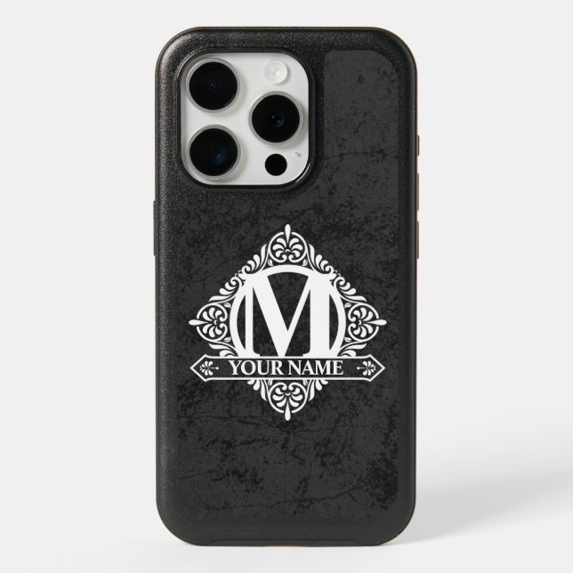 Ornate Monogram Design OtterBox iPhone Case (Back)
