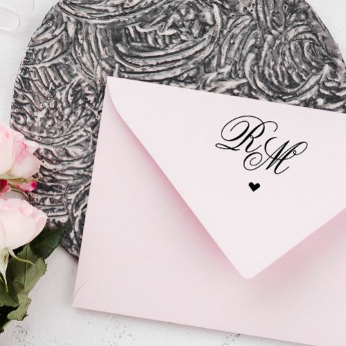 Ornate Monogram Heart Self_inking Stamp