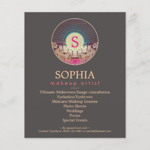 Ornate Monogram Makeup Artist and Stylist Menu Flyer