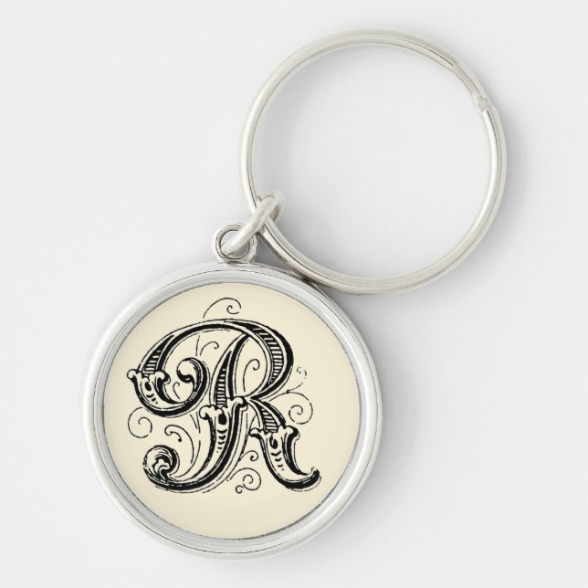 Ornate Monogram 'R' - Keychain (Front)