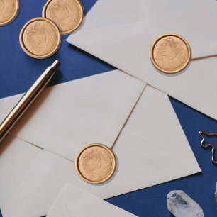 Ornate Monogram Wedding Crest Wax Seal Sticker