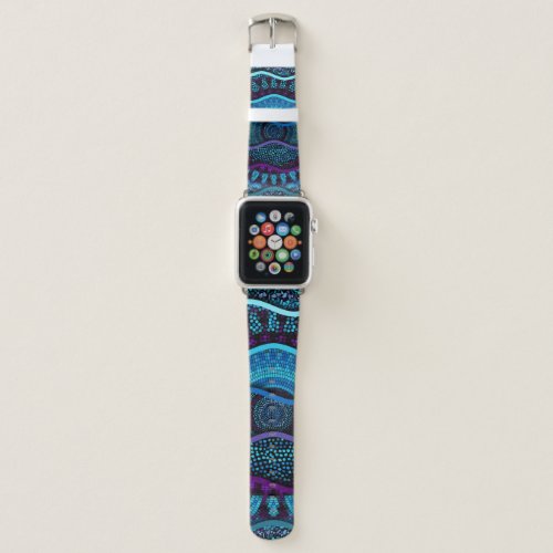 Ornate Mosaic Relief Waves Texture Apple Watch Band