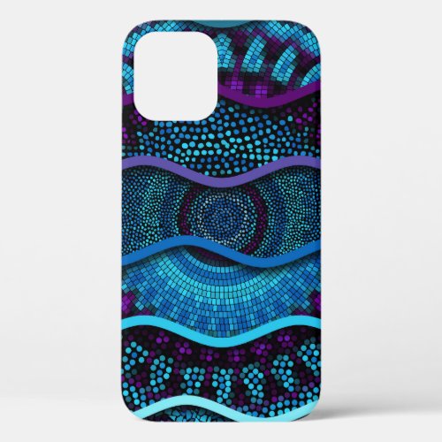 Ornate Mosaic Relief Waves Texture iPhone 12 Case
