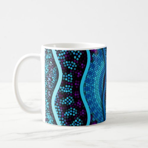 Ornate Mosaic Relief Waves Texture Coffee Mug