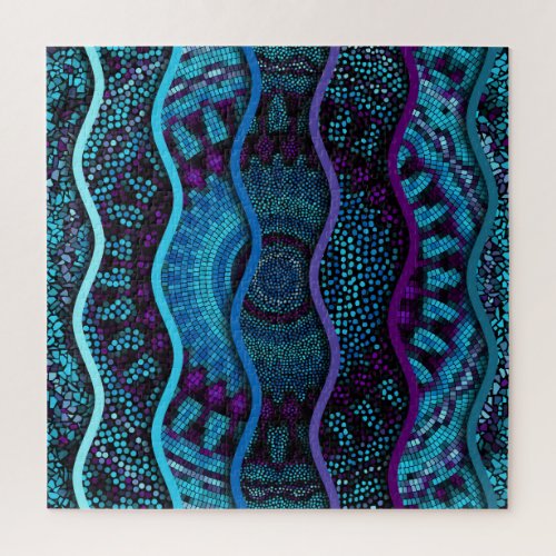 Ornate Mosaic Relief Waves Texture Jigsaw Puzzle