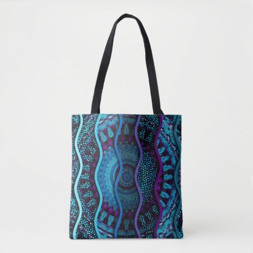 Ornate Mosaic Relief Waves Texture Tote Bag