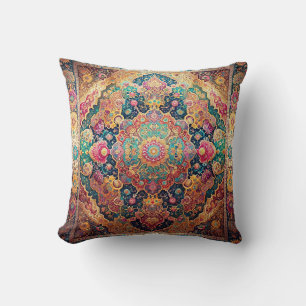 Ornate Oriental Tapestry Throw Pillow