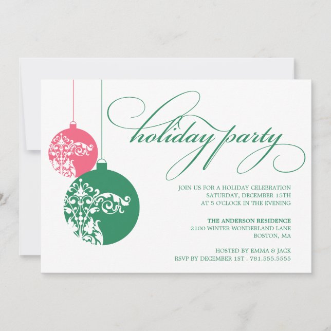 ORNATE ORNAMENTS | HOLIDAY PARTY INVITES (Front)
