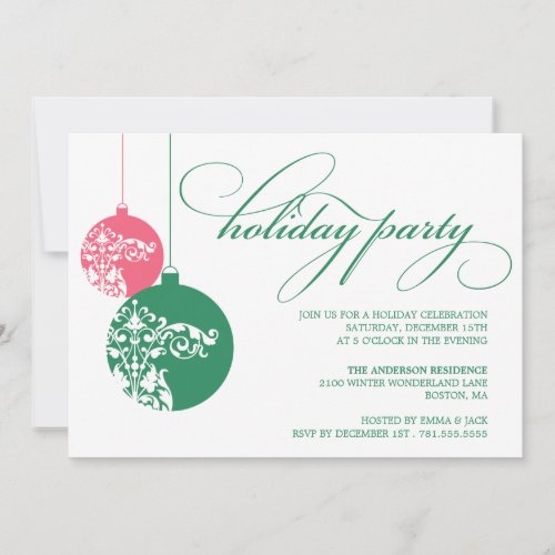 ORNATE ORNAMENTS  HOLIDAY PARTY INVITES