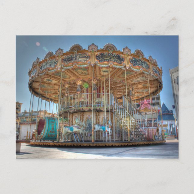 Ornate Outdoor Carousel Postcard (Front)