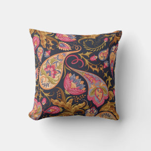 Ornate Paisley: Elegant Seamless Pattern. Throw Pillow