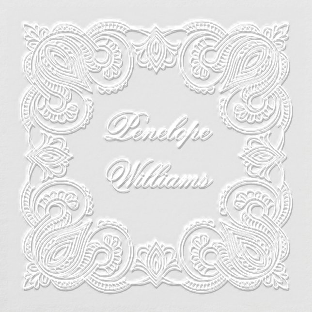 Ornate Paisley Personalized Name Embosser (Design)