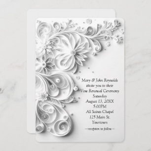 Ornate Paper Quilling Vow Renewal Invitation