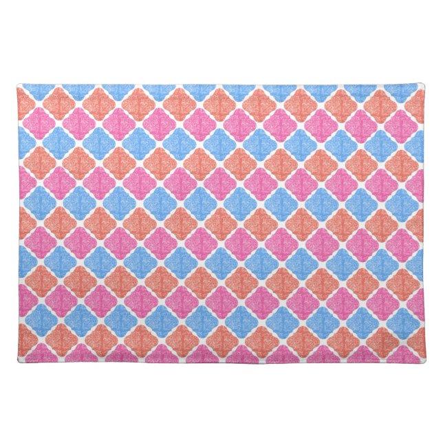 Ornate Patchwork Diamonds Pattern Cloth Placemat (Front)