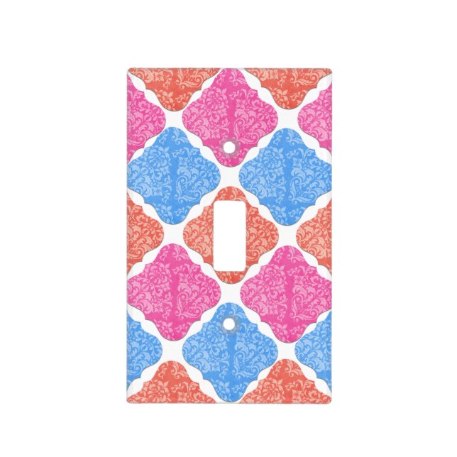 Ornate Patchwork Diamonds Pattern Light Switch Cover (Front)