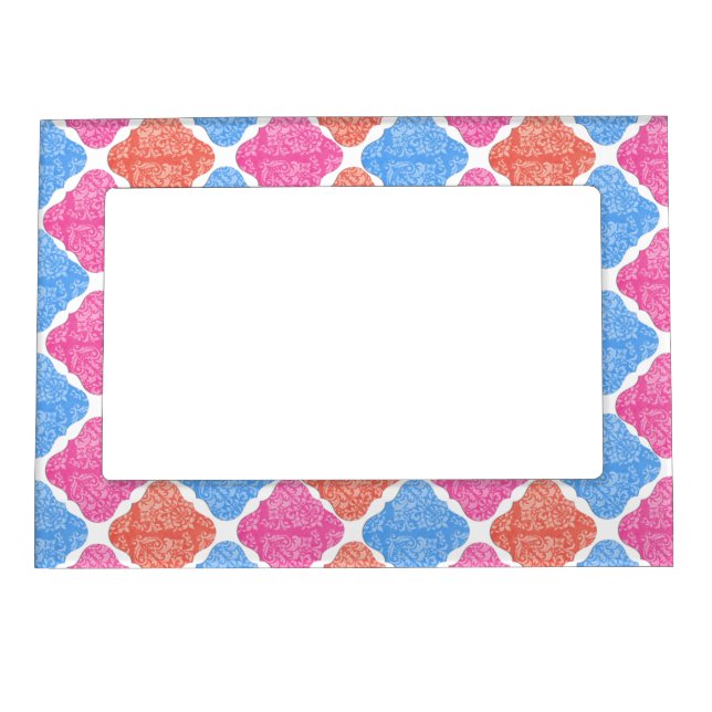 Ornate Patchwork Diamonds Pattern Magnetic Frame (Front)