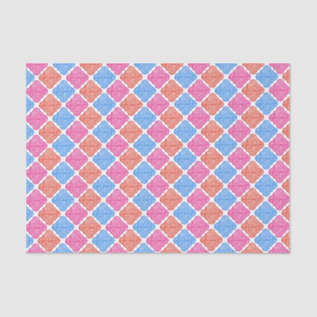 Ornate Patchwork Diamonds Pattern Tissue Paper (Front)