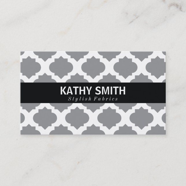 Ornate Pattern | Chic (gray) Business Card (Front)