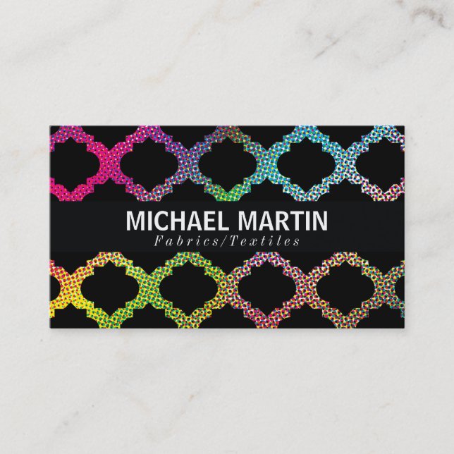 Ornate Pattern | Colorful Halftone Business Card (Front)