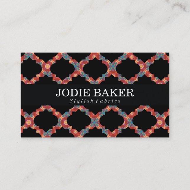 Ornate Pattern II | Chic Colorful Business Card (Front)