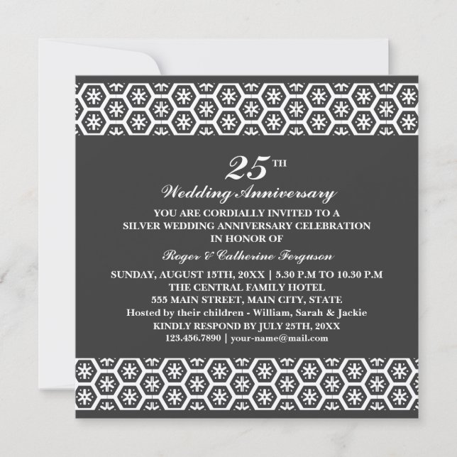 Ornate Pattern Wedding Anniversary Invitation (Front)
