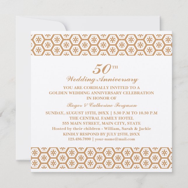 Ornate Pattern Wedding Anniversary Invitation (Front)