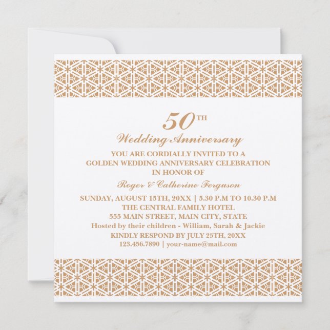 Ornate Pattern Wedding Anniversary Invitation (Front)