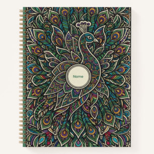 Ornate Peacock Zentangle Art Nooracle Journal