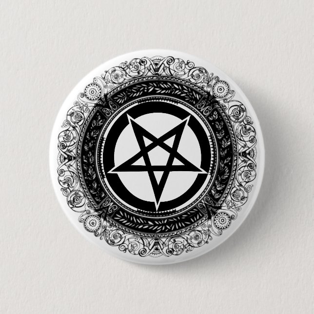 Ornate Pentagram Pinback Button (Front)