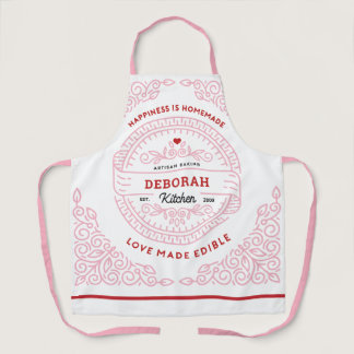 Ornate PINK Happiness is Homemade Artisan Baking Apron