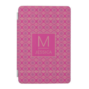 Ornate Pink Purple Geometric Pattern Personalised iPad Mini Cover