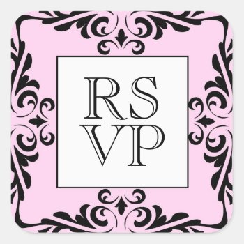 Ornate Pink  Rsvp Sticker by ggbythebay at Zazzle