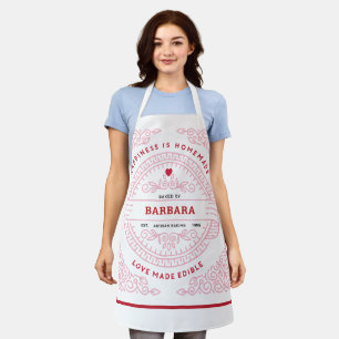 Ornate PINKS Scroll Love Made Edible Hipster Lines Apron