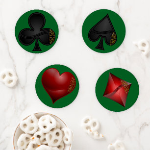 Ornate Playing Card Shape  Coaster Set