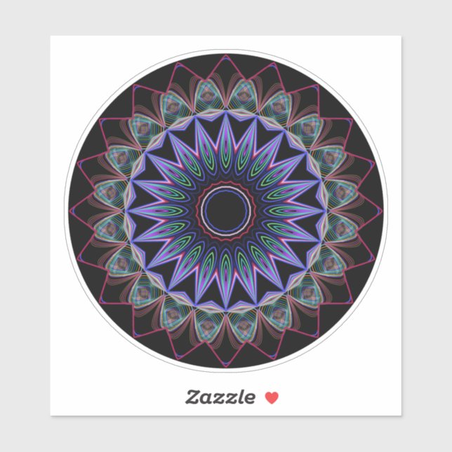 Ornate prismatic mandala sticker (Sheet)