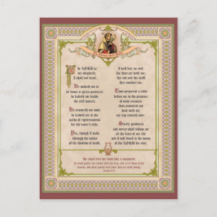 Ornate Psalm 23 Postcard