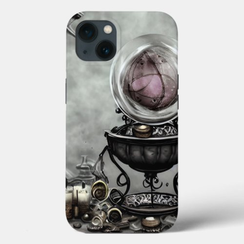 Ornate Purple Crystal Ball and Witchcraft Items iPhone 13 Case