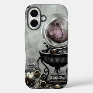 Ornate Purple Crystal Ball and Witchcraft Items iPhone 16 Case