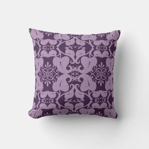 Ornate Purple Pattern Throw Pillow