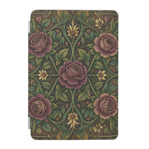 Ornate Purple Rose William Morris Style Floral iPad Mini Cover