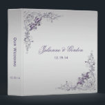 Ornate Purple Silver Floral Swirls Photo Album 3 Ring Binder<br><div class="desc">Ornate Purple and Silver Floral Swirls on a Silver Background Wedding Collection. Personalize with your own information. There is room for a quote or other text on the back. If you don't want it, just delete. If you need to move the text, or change the font, size, or color of...</div>